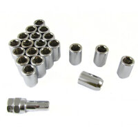 Set of SILVER imbus lug nuts 12x1,5 + Key