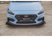 Front Stoﬂstangen Racing Flaps für Hyundai I30 N Mk3 schwarz Hochglanz