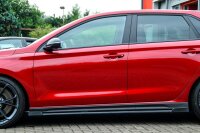 CUP Seitenschweller mit Wing vorne + hinten für Hyundai I30N Fastback Facelift Schwarz Glanz